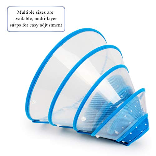 Andiker Pet Cone Recovery Dog Cone Adjustable Dog Collar Clear Padded Collar with Breathable Soft Edge, Plastic Puppy Cone Protect The Neck Surgery Recovery, Designed for Cats and Puppies (Small, Blue) - Image 3