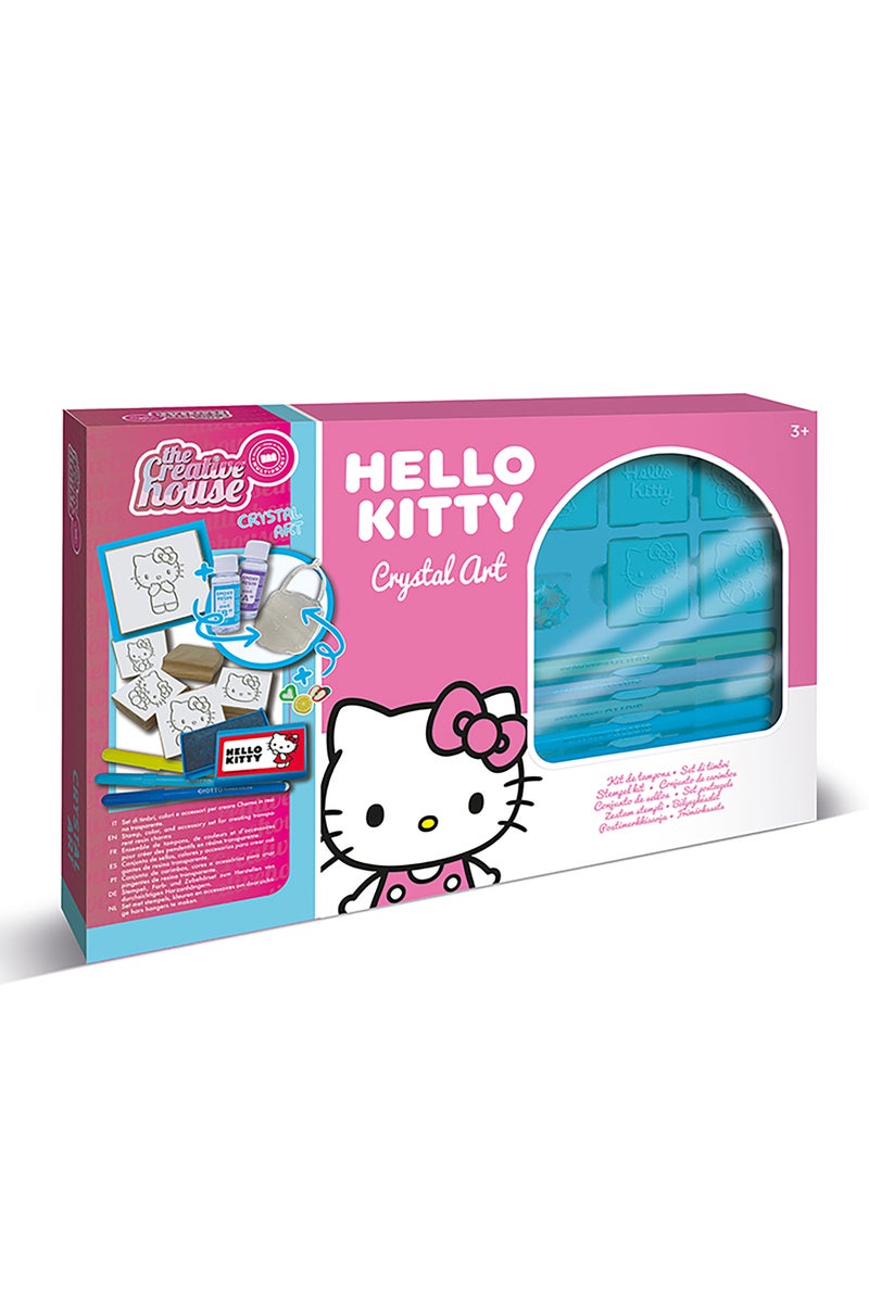 Multiprint Hello Kitty Crystal Art Kit – DIY Set with 2 Charms, Mould Tray, 8 Markers, 5 Stampers, Ink Pad, Epoxy Resin Mix, Glue & Accessories – Creative Gift for Kids - Image 1