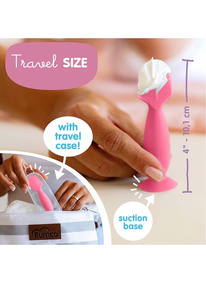 Bumco Diaper Cream Spatula (Mini) - BPA-free Butt Paste Diaper Cream Applicator, Soft & Flexible Diaper Rash Cream Applicator, Butt Spatula Baby, Mom-Invented Diaper Bag Essentials (Pink)