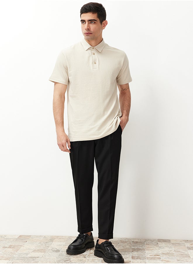 trendyol Black Italian Cut Pleated Fabric Trousers TMNSS24PL00022  - Image 3