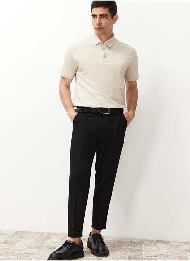 trendyol Black Italian Cut Pleated Fabric Trousers TMNSS24PL00022  - Image 5