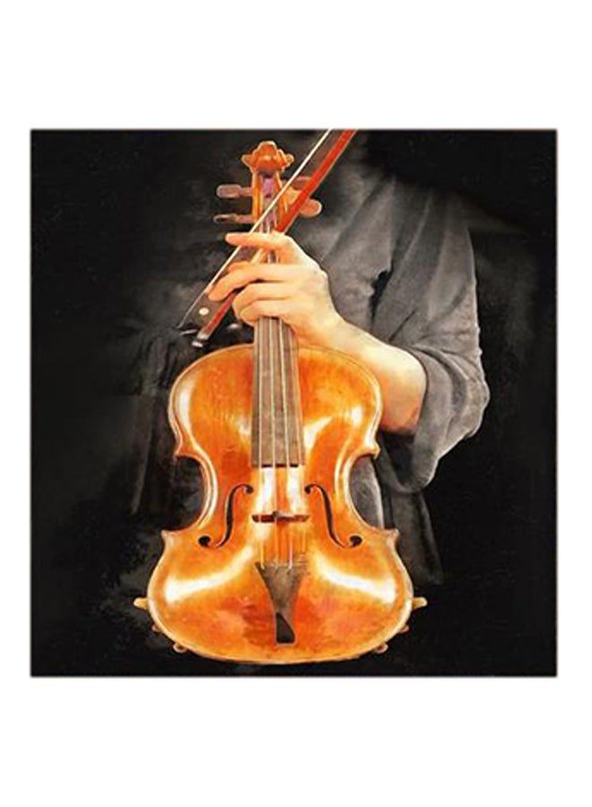 RYN Abstract Cello MDF Wall Art Black/Orange - Image 1