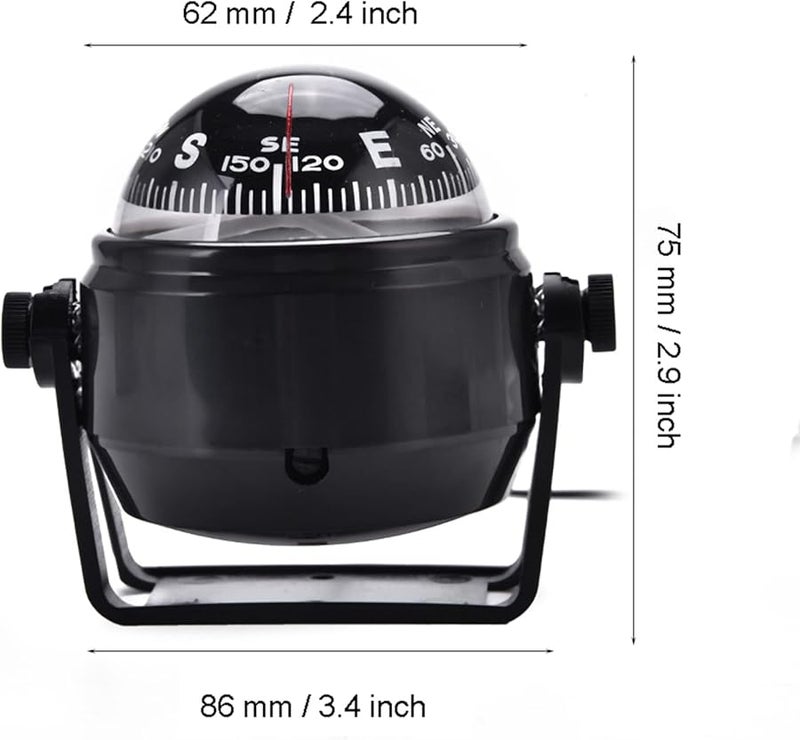 Digital Compass for Car Dashboard High Precision LED Magnetic Marine Boat Military - Image 3