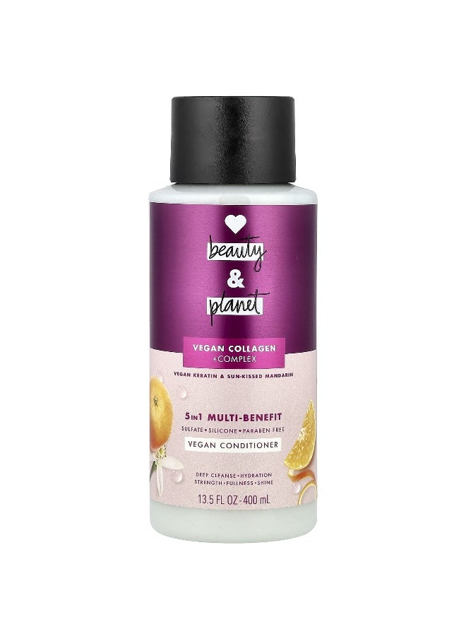 love beauty and planet Love Beauty and Planet, 5 in 1 Multi-Benefit Vegan Conditioner, Vegan Keratin & Sun-Kissed Mandarin, 13.5 fl oz (400 ml)  - Image 1