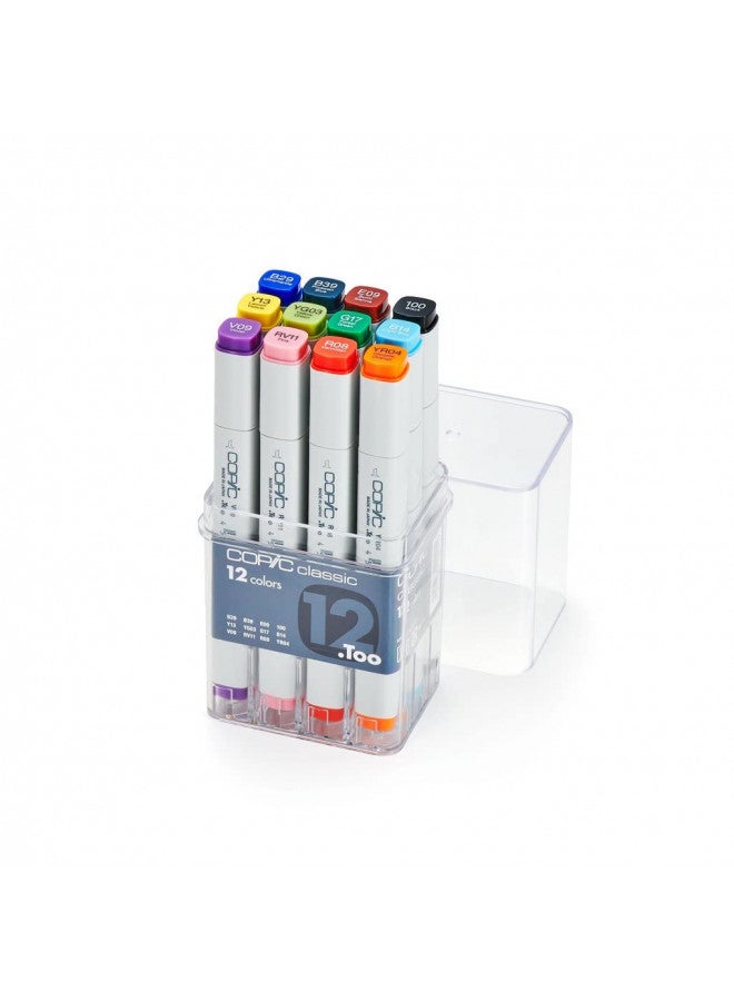 Copic Classic, Alcohol-based Markers, 12pc Set, Basic (Discontinued model: EAN 4511338002209) - Image 1