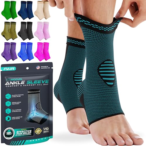 Modvel Foot & Ankle Brace Socks for Sprained Ankle Compression Sleeve - Plantar Fasciitis Relief Brace, Foot Support for pain Women & Men - Tendonitis & Arthritis Feet Sleeve, Stabilizing Ankles Wrap - Image 1