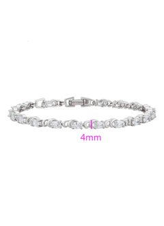 Elegant Platinum Plated Bracelet - Studded with Zirconia Stones (Silver) - pzsku/Z786A394C2926CCA6EB60Z/45/_/1726950220/44f14a2c-4fd3-4010-87f5-3c2448aceee5