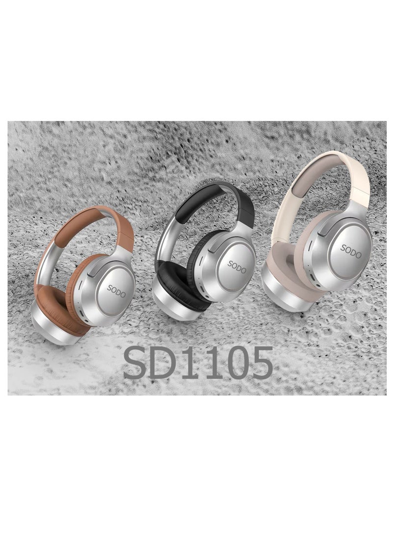 Generic Sodo SD1105 Headphone, Hi-Fi Audio, Foldable Design, Long Battery Life - Brown  - Image 4