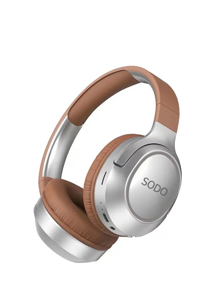 Generic Sodo SD1105 Headphone, Hi-Fi Audio, Foldable Design, Long Battery Life - Brown  - Image 1