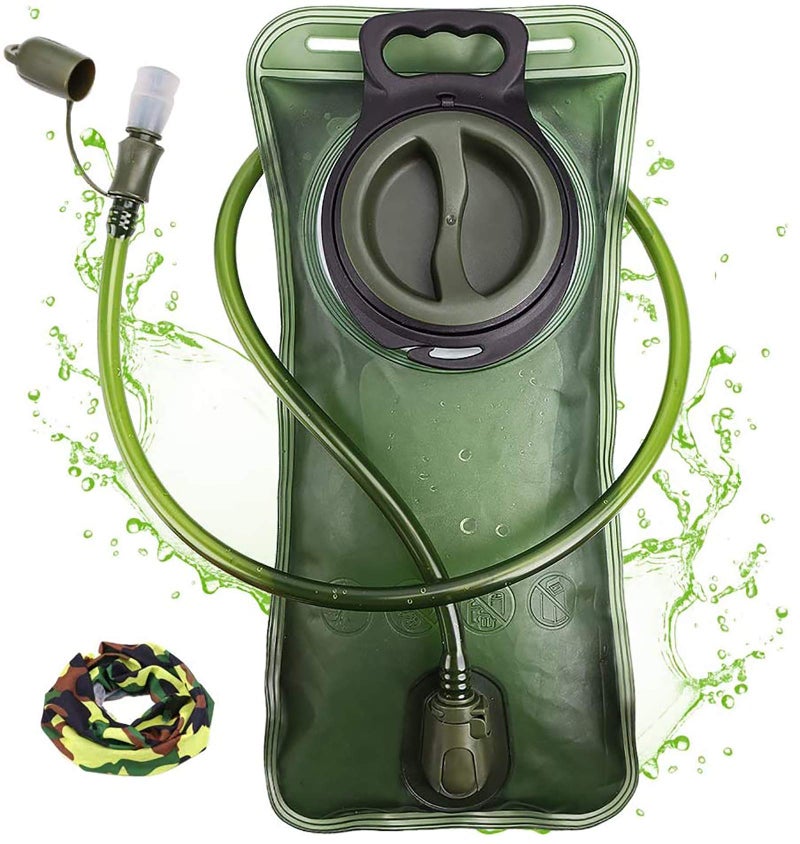CHERAINTI Hydration Bladder, 3L Water Bladder for Hiking Backpack, BPA-Free Leak Proof Water Reservoir Storage Bag, Water Pouch Hydration Pack Replacement for Camping Cycling Running, Military Green - Image 1