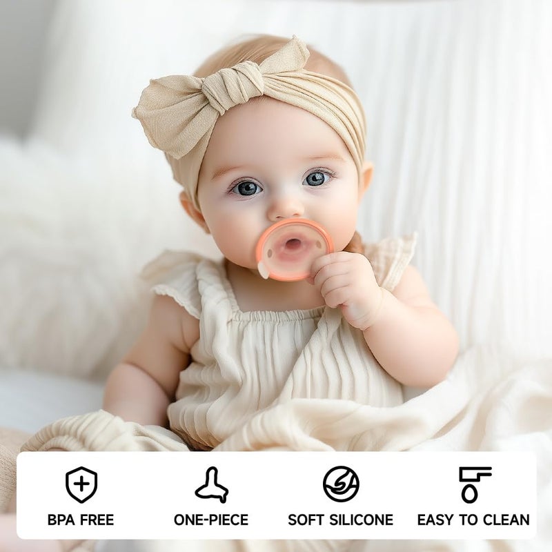Garkoko Baby Pacifiers 0-6 Months One-Piece Pacifiers 0-3 Months BPA-Free Lightweight Soft Silicone Newborn Pacifier for Breastfed Babies - Image 3