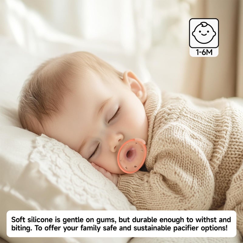 Garkoko Baby Pacifiers 0-6 Months One-Piece Pacifiers 0-3 Months BPA-Free Lightweight Soft Silicone Newborn Pacifier for Breastfed Babies - Image 4