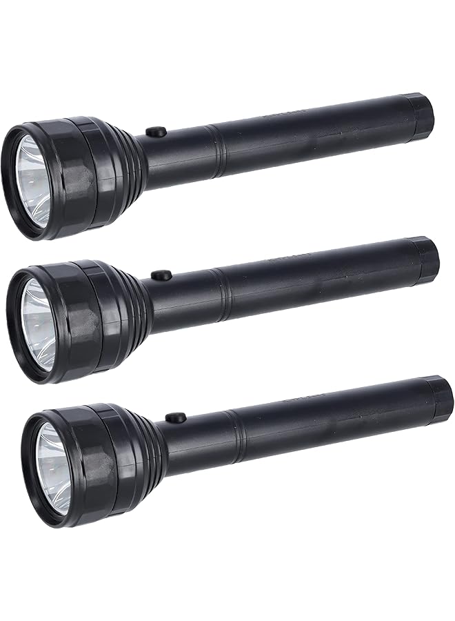 KRYPTON Rechargeable LED Flashlight USB Chargeable Torch KNFL5444 3W Hi Power LED Light Pack of 3 Flashlight Lifetime Warranty on CREE LED Ideal for Trekking Camping & More  - Image 1