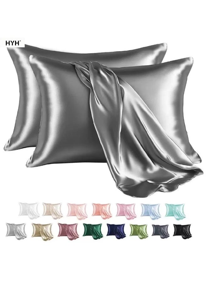 HYH 2PCS Satin Pillowcase for Hair and Skin-Soft Silky Pillow Covers for Sleeping-Satin Pillow Covers with Envelope Closure(30in * 20in) - Image 1
