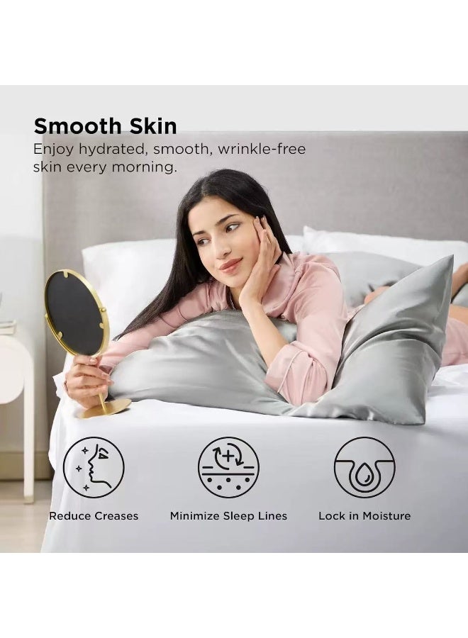 HYH 2PCS Satin Pillowcase for Hair and Skin-Soft Silky Pillow Covers for Sleeping-Satin Pillow Covers with Envelope Closure(30in * 20in) - Image 3