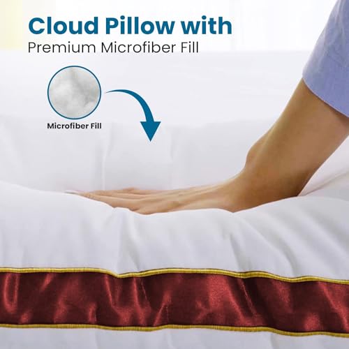 Sleepsia Microfiber Bed Pillow for Sleeping | Down Alternative Ultrasoft Cotton Washable Pillow | Soft Pillow (Cloud Red Pack 1) 16X24 - Image 5