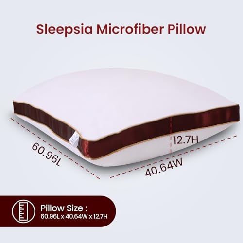 Sleepsia Microfiber Bed Pillow for Sleeping | Down Alternative Ultrasoft Cotton Washable Pillow | Soft Pillow (Cloud Red Pack 1) 16X24 - Image 2