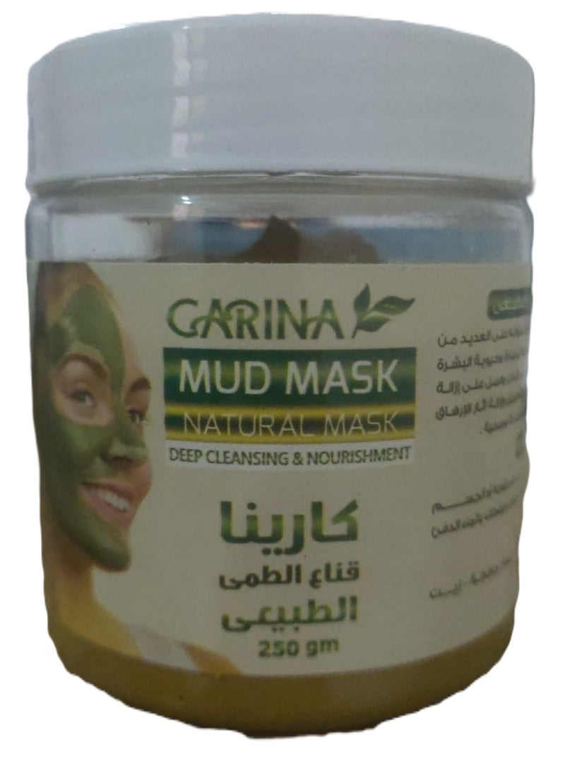 Carina Moroccan Natural Clay Mask for Cleansing and Nourishing the Skin 250ml
