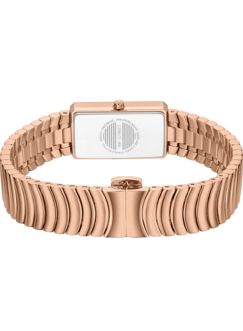 CERRUTI 1881 Rose Gold Women's Vallucciole Green Mother-of-pearl Dial Quartz Analog Watch for Women 17mm for Women | Best Price UAE