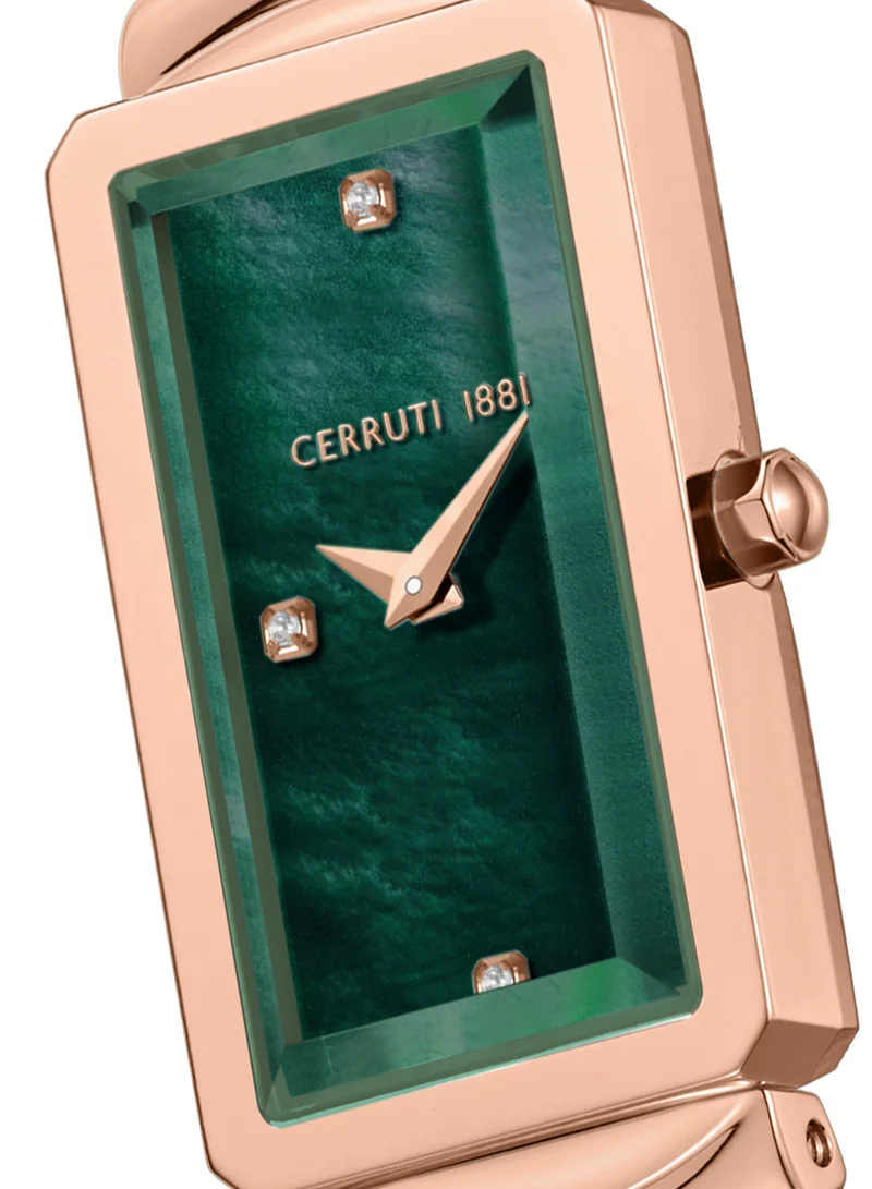 CERRUTI 1881 Rose Gold Women's Vallucciole Green Mother-of-pearl Dial Quartz Analog Watch for Women 17mm for Women | Best Price UAE