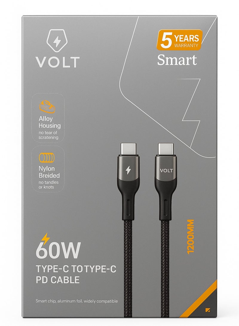 VOLT Type-C to Type-C PD Charging Cable 60W – 1.2m