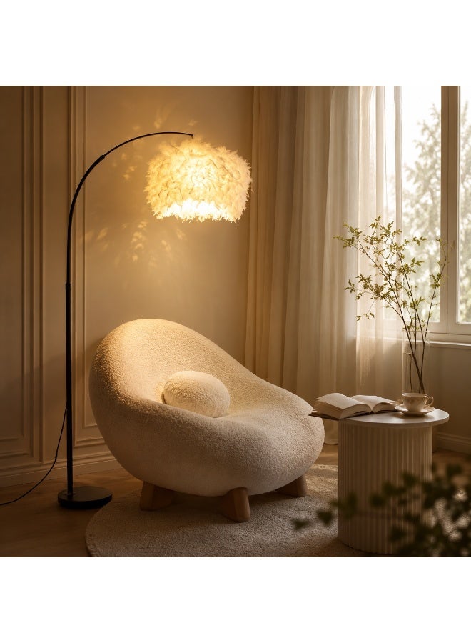 GroveMade Floor Lamp Standing Lamp LED Floor Lamp Feather Lamp for Living Room Bedroom Home Decor Reading Light - Image 4