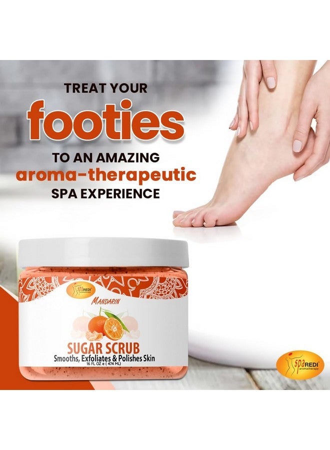 SPA REDI - Sugar Body Scrub, Mandarin, 16 Oz, Exfoliating, Moisturizing, Hydrating and Nourishing, Glow, Polish, Smooth and Fresh Skin - Body Exfoliator - Image 4