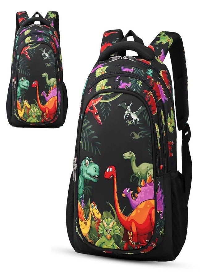 Frantic Waterproof Polyester 26 L 3 Compartment School Backpack With Pencil/Staionery Pouch School Bag Class 1 to 8 Daypack Picnic Bag For School Going Boys & Girls(RR_Full_Black_Jurassic_24_A) - Image 3