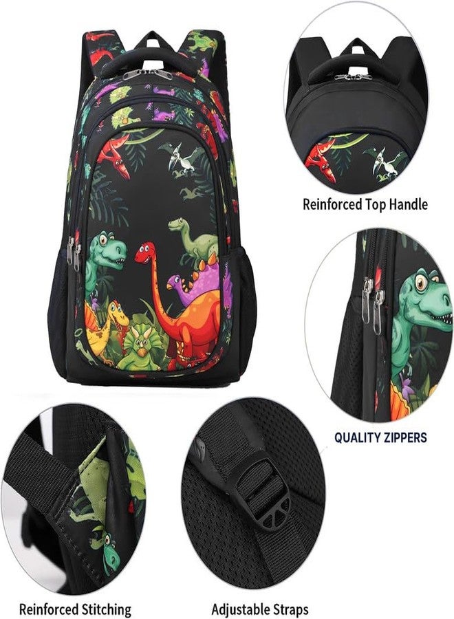 Frantic Waterproof Polyester 26 L 3 Compartment School Backpack With Pencil/Staionery Pouch School Bag Class 1 to 8 Daypack Picnic Bag For School Going Boys & Girls(RR_Full_Black_Jurassic_24_A) - Image 5