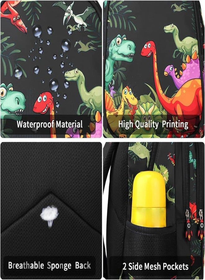 Frantic Waterproof Polyester 26 L 3 Compartment School Backpack With Pencil/Staionery Pouch School Bag Class 1 to 8 Daypack Picnic Bag For School Going Boys & Girls(RR_Full_Black_Jurassic_24_A) - Image 4