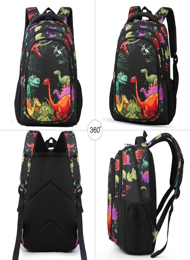 Frantic Waterproof Polyester 26 L 3 Compartment School Backpack With Pencil/Staionery Pouch School Bag Class 1 to 8 Daypack Picnic Bag For School Going Boys & Girls(RR_Full_Black_Jurassic_24_A) - Image 2
