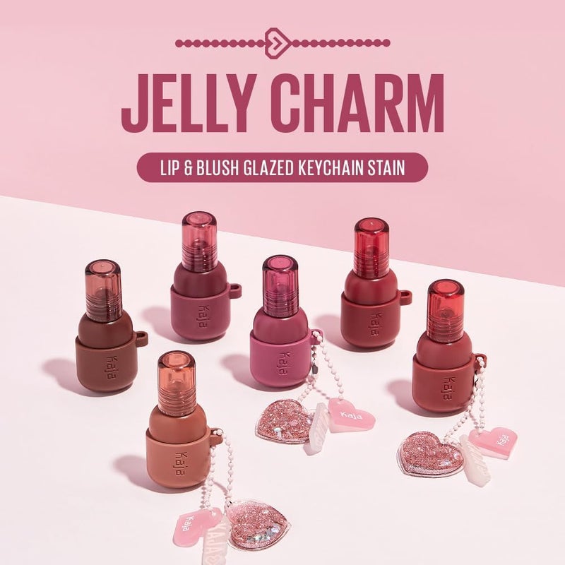 KAJA Lip & Blush Glazed Keychain Stain - Jelly Charm 04 Fig Soda - Long Lasting Lip Tint and Blush - Hydrating Lightweight Jelly Formula with Keychain - Image 2