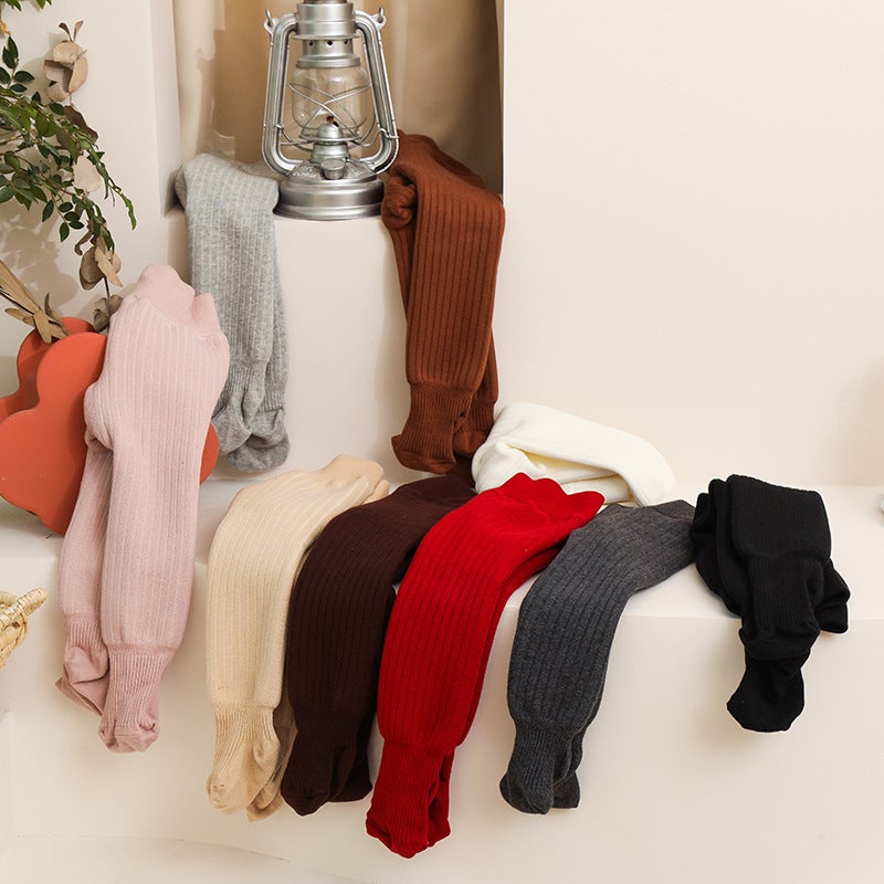 Winter New Fleece-Lined Thickened Men'S And Women'S Baby Fashion Striped Leggings Super Thick Super Soft Children'S Leggings - Image 3