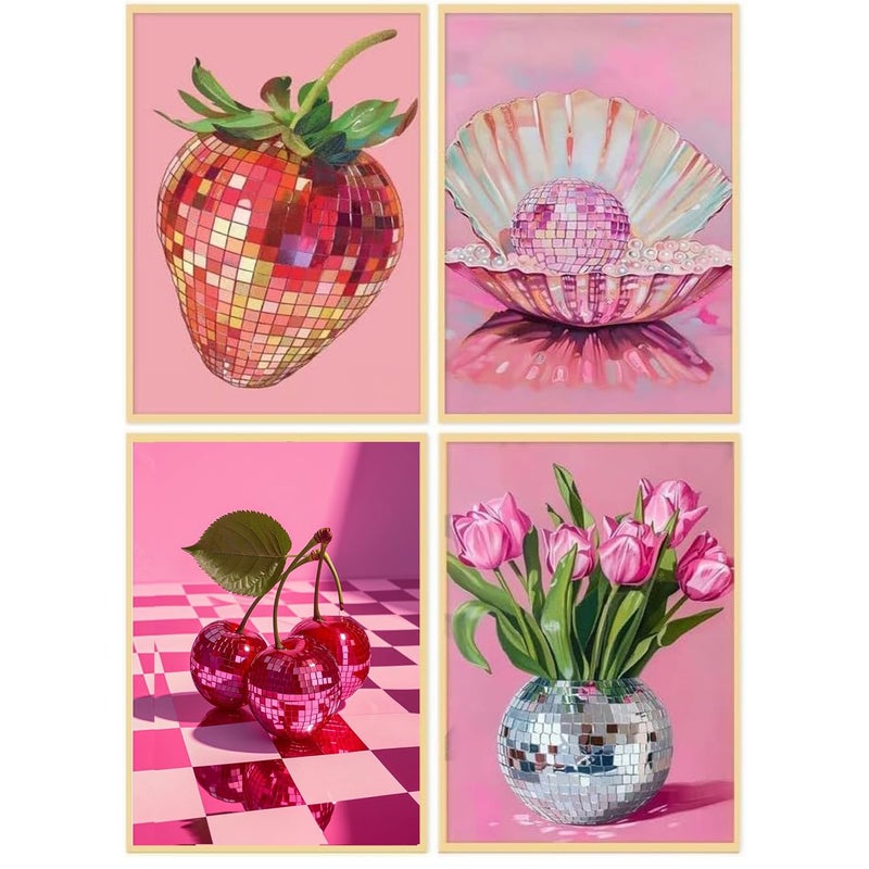 DAZZLEDOTS Diamond Art Kits for Adults, 4-Pack Disco Ball Diamond Painting Kits for Beginner Round 5D Full Drill Diamond Dots Crafts for Home Wall Decor Gifts 12x16 Inch - Image 1