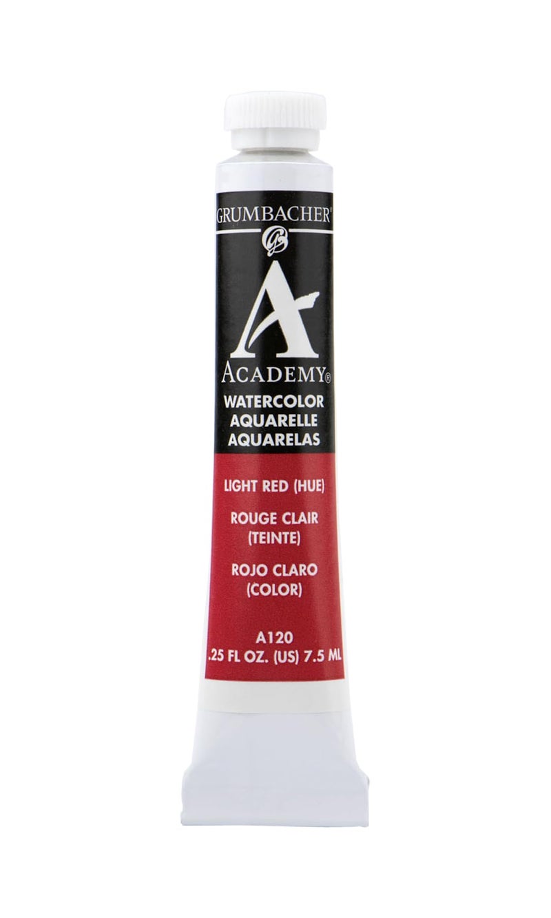 Grumbacher Academy Watercolor Paint, 7.5ml/0.25 Ounce, Light Red Hue (A120) - Image 1