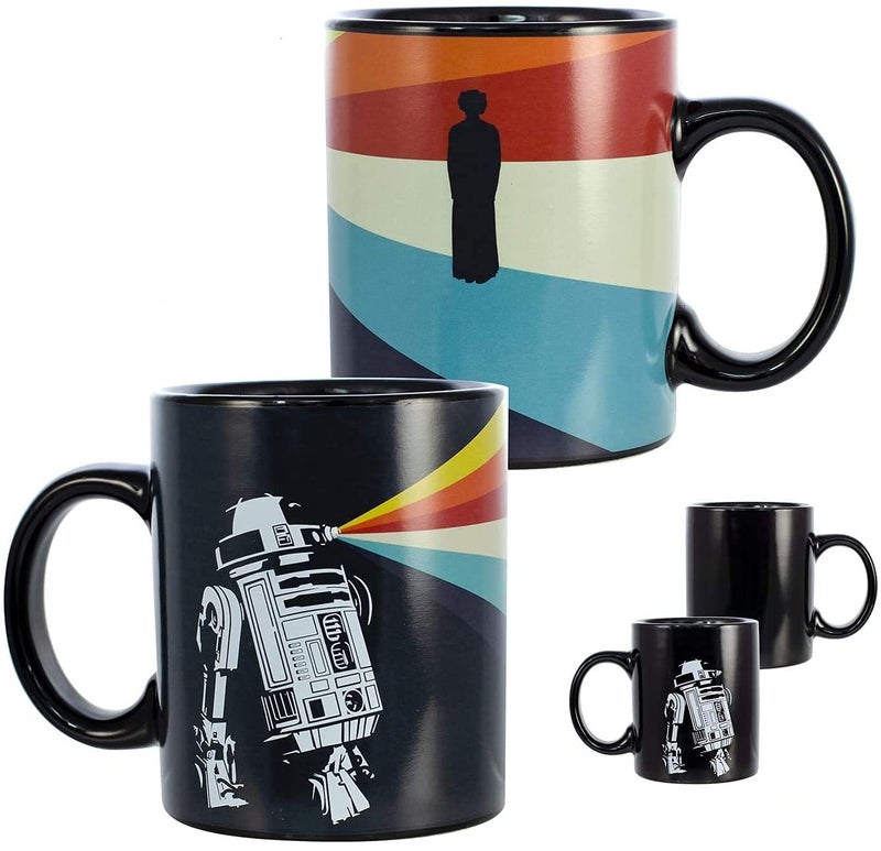 Star Wars R2D2 Color Changing Coffee Mug 11oz  Rainbow Princess Leia Image Reveals with Heat  Ceramic  Officially Licensed  Movie Gift for Kids Teens Adults Men Women