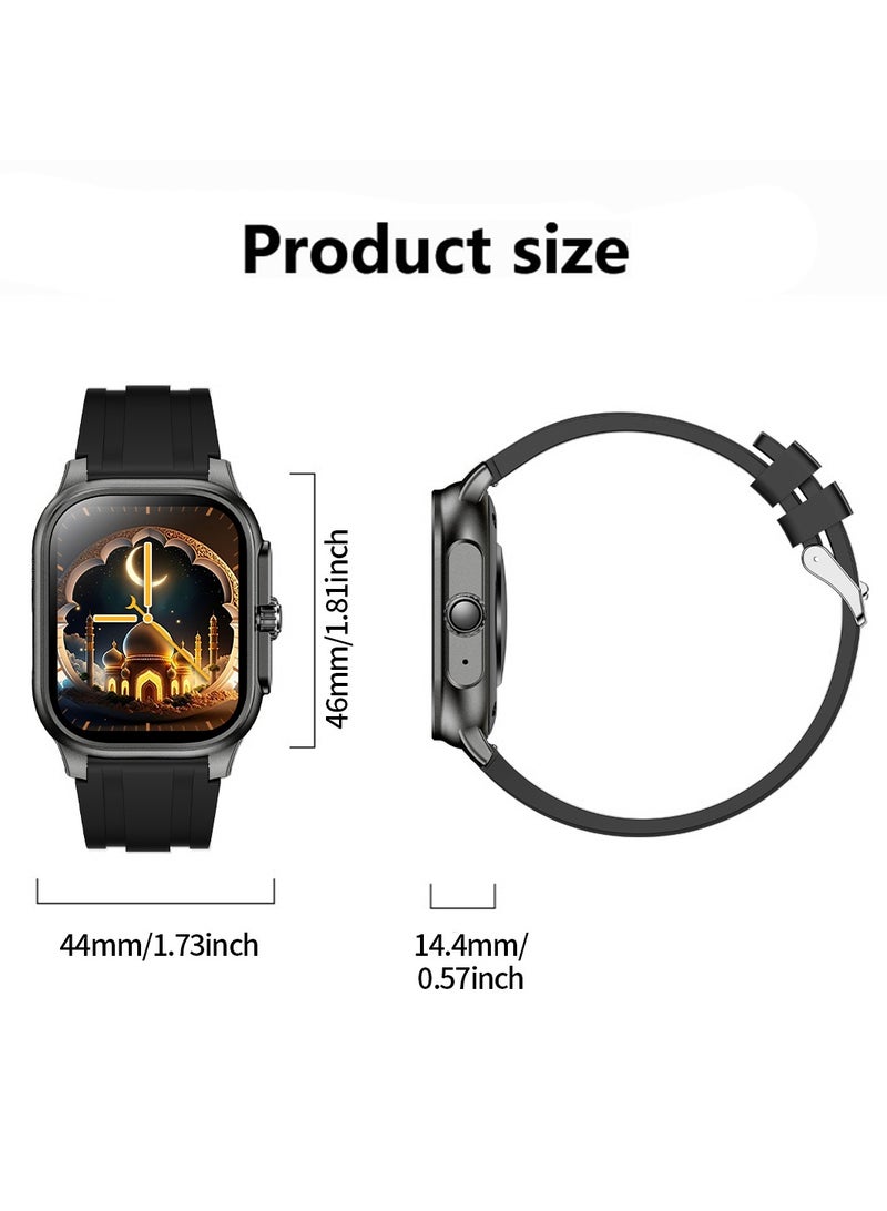LIGE Muslims Smart Watch with Qibla Pointer Voice Prayer Including 114 Chapters of Quranic Verses 2.01 Inch HD Display 400mAh Sports health Monitoring Bluetooth Call Waterproof Smart watches for Men Women - Image 4
