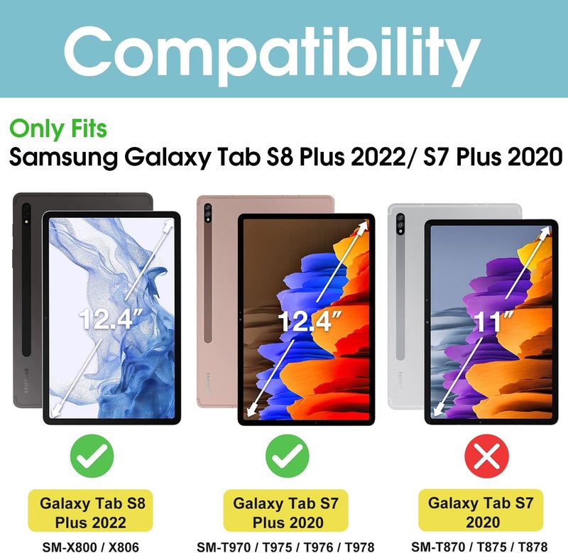 Procases Galaxy Tab S8 Plus/S7 Plus 12.4" Case, Slim Lightweight Stand Case Shell Cover For Samsung X800/X806/T970/T975/T976/T978 2022 2020 Release -Navy - Image 2