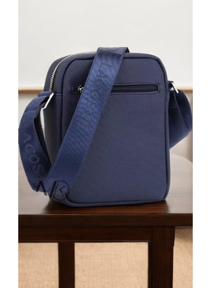 Lacoste cross- body  Bag Blue – Stylish & Functional Organizer with Front Free Pocket, Back Zipper Pocket, and Spacious Main Compartment - Image 2
