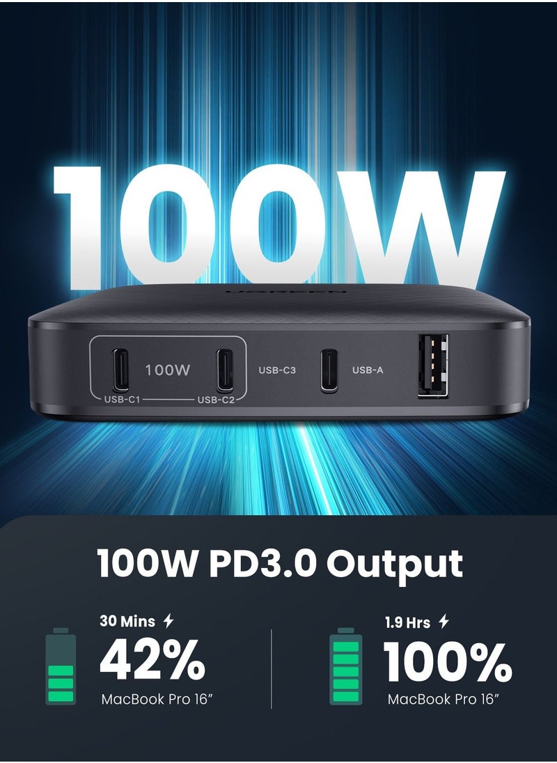 Ugreen - PD 100W USB C Wall Charger 4-Port  Fast  Power Adapter Compatible for Macbook Pro Air New iPad 9 iPad Mini 6 iPhone 13 Pro iPad Pro 2021 Galaxy S21 etc - Image 1