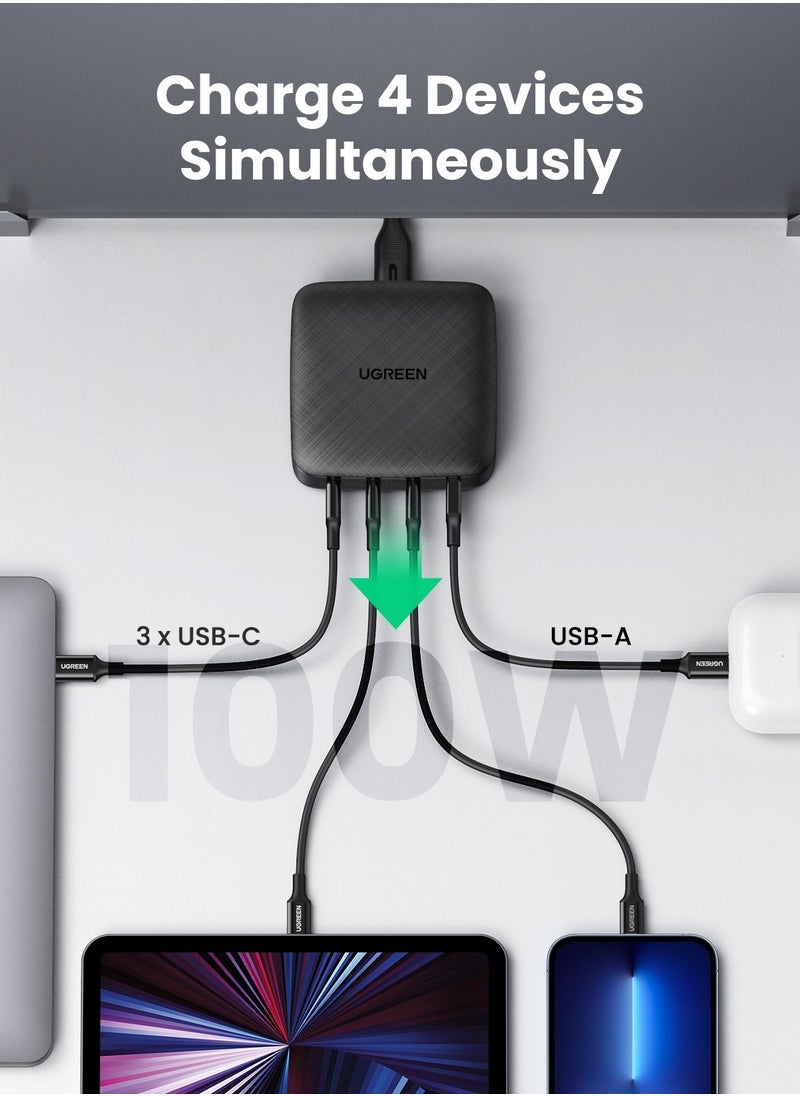 Ugreen - PD 100W USB C Wall Charger 4-Port  Fast  Power Adapter Compatible for Macbook Pro Air New iPad 9 iPad Mini 6 iPhone 13 Pro iPad Pro 2021 Galaxy S21 etc - Image 1