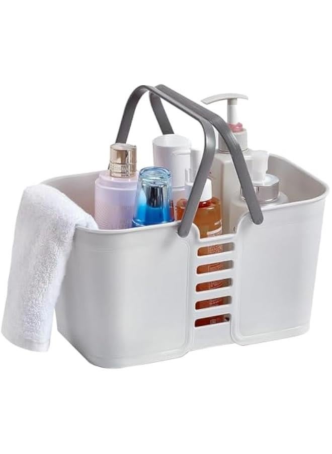 HOOKOR Portable Shower Caddy Basket Cleaning Supplies Organizer with Handle Plastic Storage Tool Bin for Bathroom, Bedroom, Kitchen, College Dorm, Garden, Under Sink (Grey) - Image 1