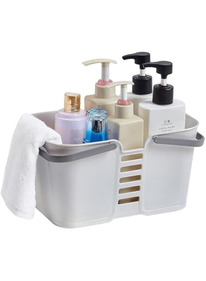 HOOKOR Portable Shower Caddy Basket Cleaning Supplies Organizer with Handle Plastic Storage Tool Bin for Bathroom, Bedroom, Kitchen, College Dorm, Garden, Under Sink (Grey) - Image 2