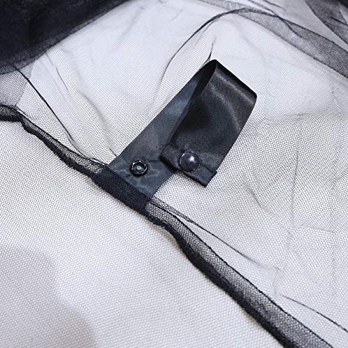 Mengersi Simple 4 Corner Post Canopy Bed Curtains Quick Easy Installation with Buttons,Black Decor for Dedroom (Queen, Black) - Image 3