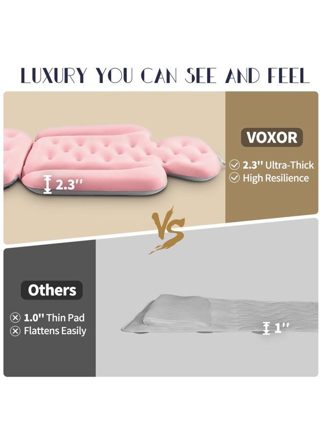 VOXOR Full Body Bath Pillow for Bathtub, Thick Bathtub Cushion with Laundry Bag, Luxury Tub Pillow for Bath for Headrest Neck and Back Support Pink 60" x 16" - Image 5