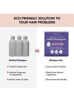 Kitsch Purple Shampoo Bar for Blonde Hair - Toning Purple Shampoo Bars with Biotin for Strengthening Hair & Neutralizing Brassy Tones | Vegan Solid Shampoo Bar for Hair Shine | Zero Waste, 3.2 oz  - Image 5