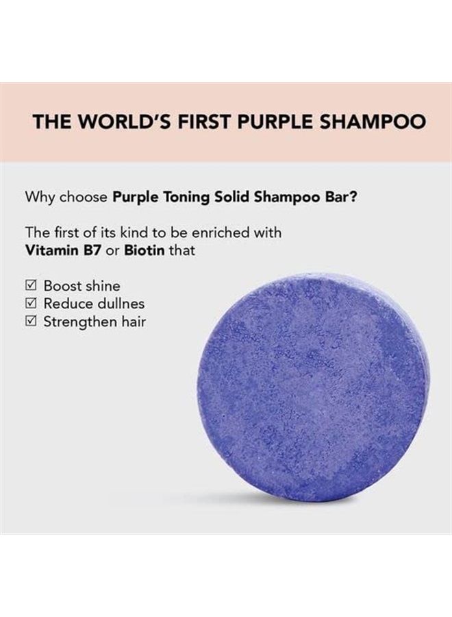 Kitsch Purple Shampoo Bar for Blonde Hair - Toning Purple Shampoo Bars with Biotin for Strengthening Hair & Neutralizing Brassy Tones | Vegan Solid Shampoo Bar for Hair Shine | Zero Waste, 3.2 oz - Image 3