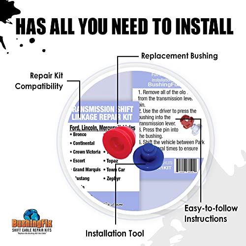 BushingFix.com BushingFix FA1Kit Transmission Shift Linkage Repair Kit, Automatic Transmission Shift Linkage/Rod Kit compatible with Ford, Lincoln, and Mercury Models, Shift Linkage Bushing Easy Repair Replacement - Image 2