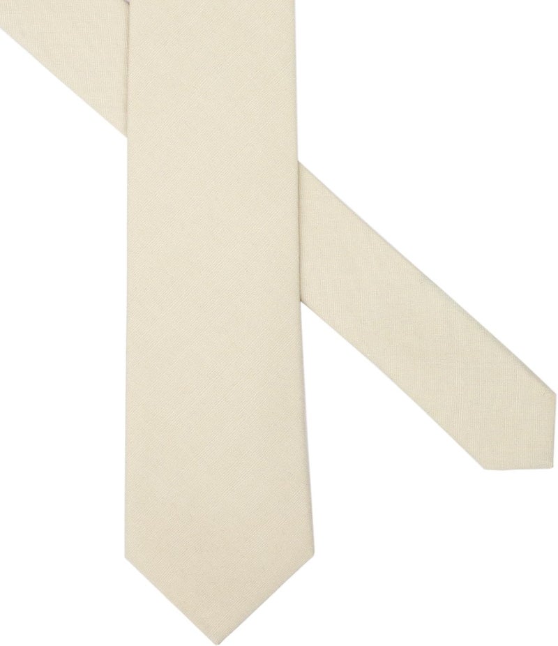 BELLUNO Men's Skinny Ties, Cotton Linen Blend 2.5 inch Solid Neckties - Image 3