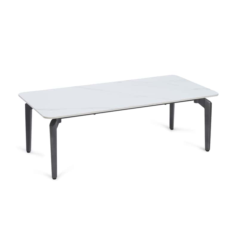 Pan Home طاولة قهوة أفينو بسطح سيراميكي - أبيض وشامبانيا - Image 3